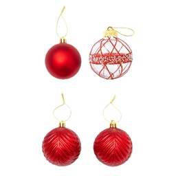 [230042133] Bola navidad 8cm 12pcs rojo